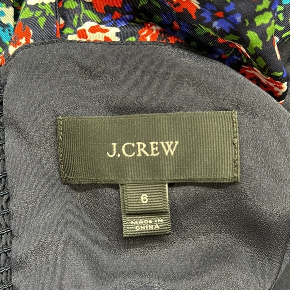 J. Crew Silk Blue Multi Color Floral Tiered Sleeveless Midi Dress Size 6 - Picture 9 of 12